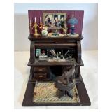 KiKiKas Miniature Roll Top Desk 6.5"x7"x8"