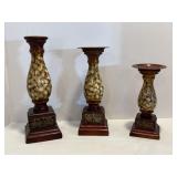 Vintage Candle Holders 12", 10" & 8"