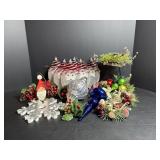 7.5" Plastic Santa Ornaments & Misc