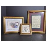 Framed Prints 11"x14", 12"x10" & 7"x7"Cross Stitch