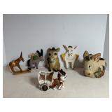 Vintage Clay Donkey Planter, Mini Planter & Misc