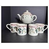 Holiday Tea Pot & Over Sized Mugs