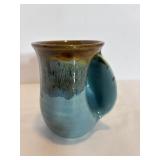 Hand Warming Pottery Mug Right Handed