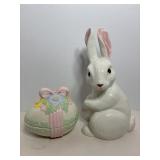 Ceramic Bunny & Egg chip on bow