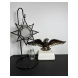 17" Metal Eagle, Star Tea Light Holder & Misc
