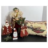 16"H Santa Tree Topper, Pillow & Santas