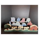 Wood Top of Door Frame Folk Art Houses