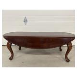 Vintage Queen Anne Drop Leaf Coffee Table 46x30x16