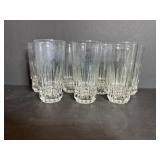7 Cut Glass High Ball Glasses 6"H