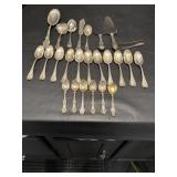 Sterling Silver Spoons, Tongs & Sterling Handled..
