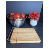 Stainless Steel Bowl & Cheese Cutter & misc