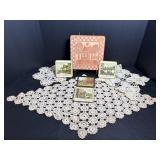 Vintage Pimperal Cork Backed Coasters, Doilies...