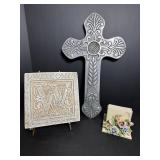 18" Pewter Wall Cross, Coasters & Wall Hanging