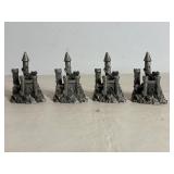 Vintage Pewter Castle Figurine 2.5"H (3)