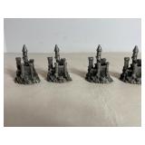 Vintage Pewter Castle Figurine 2.5"H (3)