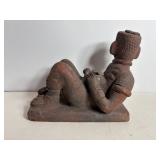 Teracotta Chac statue/figurine Mexico 9.5"W x...