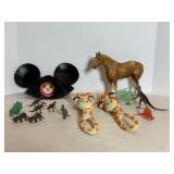 Vintage Horse 8"H, Disney Felt Mouse ear hat,...
