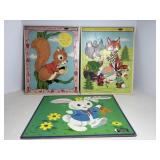 Vtg Whitman Fuzzy Wuzzy frame tray puzzles