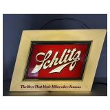 Vtg hand painted Schlitz beer light works...