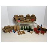 Vtg Wooden Train set