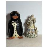 Musical Santa Figure 10"H, Paper Mache Penguin...