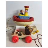 Little Snoopy pull toy & Fisher Price Tuggy Tooter