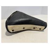 Vtg Spring bicycle saddle black/white.