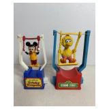 Vtg Seasame Street & Disney Trapeze toys
