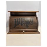 Vtg Wooden bread box 18"W x 11.5"D x 12.25"H