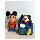 Vintage Mickey Mouse Radio & Plastic Mickey