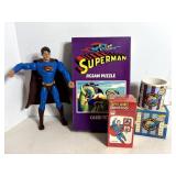 Superman 13'H Figure, Mug, Dominoes & Puzzle