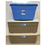 50 Gal Rubbermaid Totes & 30 Gal Sterlite Tote