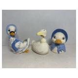 Vintage Ceramic Duck Sponge Holder, Soap Dish &