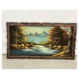 Vintage Chuy Moran Velvet Painting 50'x26'H