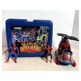 Super Heros Lunchbox & Spiderman Helicopter