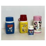 Disney Plastic & Peanuts Thermos' & Popeye Vitamin