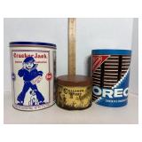 Vintage Cracker Jack, Oreo, & Peanuts Tins