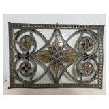 Vtg framed stain glass