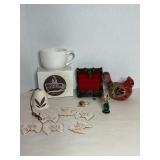 Gold Cayon coffee mug candle, Vtg trinket box, ...