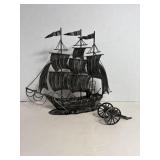 Metal ship "11H & Cannon 2"H