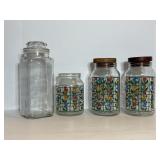 Decorative kitchen jars & porcelain pig...