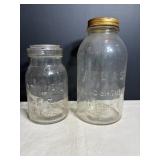 Vtg Atlas jars, 9.5" & 7.25"H