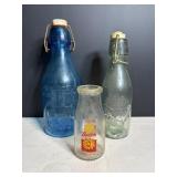 Vtg Milk bottles 11", 9.5" & 5"H