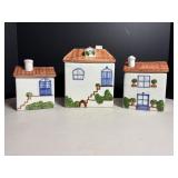 Ceramic Cannisters 8"H, 6"H & 5.5"H