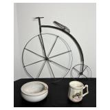 Metal high wheeler wall art & Misc.