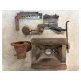 Vtg Centaur Co. cast iron firebowl & misc