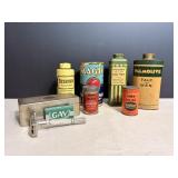 Vtg Collectable tins - Talc, misc