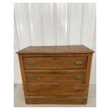 Vtg 3 drawer dresser 38"W x 28"D x 32"H