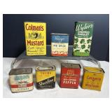 Vtg Collectable Mastard tins & spice tins