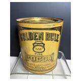 Vtg Collectable golden rule cocoa tin